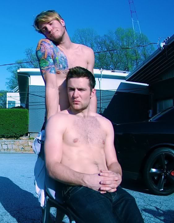 And McFly's Dougie Poynter and Harry Judd shirtless