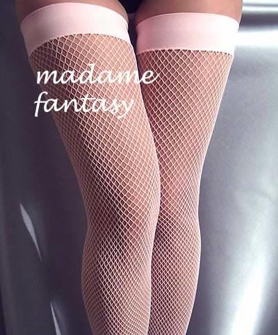 baby pink fishnet stockings