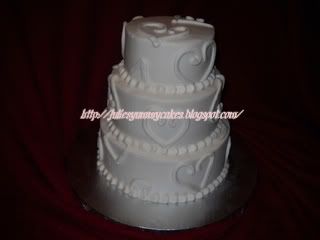 3 tier wedding cake, serves apx 75