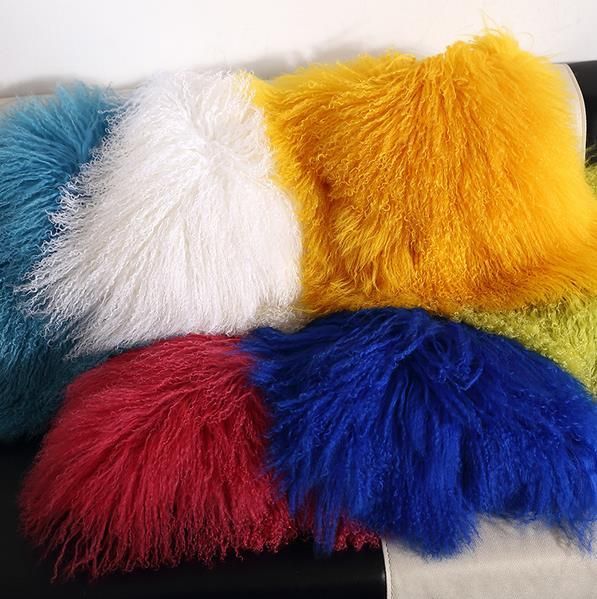 100 Real Mongolian Curly Sheep Fur Protector Pillowcase Comfort Fluffy