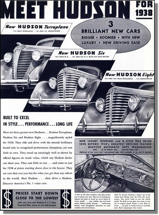 1937 Hudson Automobile for 1938 Automatic PrintAd Item L7A0021289