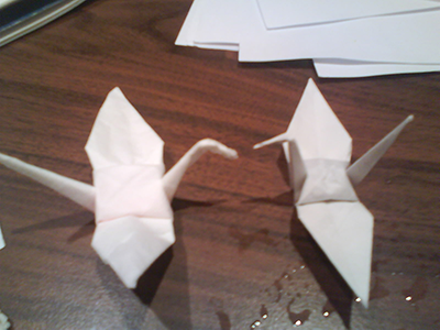 Tissue and Paper Crane :D