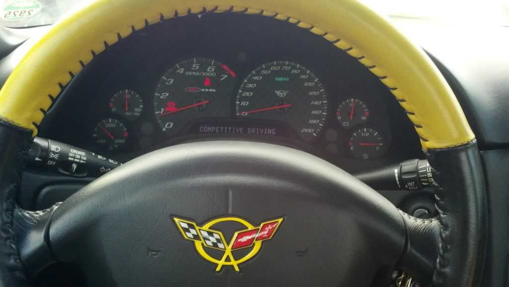 FS A few raised C5 Emblems Steering Wheel, Waterfall, and Dash