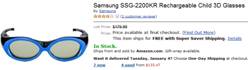 Check latest Samsung 3D Glasses price on Amazon