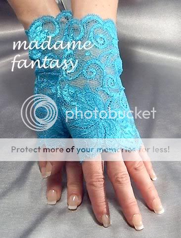 turquoise lace gloves