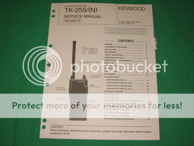 Kenwood radio service repair manual TK 255 N 255N VHF  