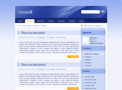 Crystal X - Free Website Template Crystal X - Free Website Template