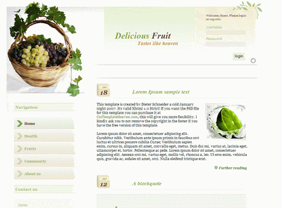 Delicious Fruit - Free Website Template Delicious Fruit - Free Website Template