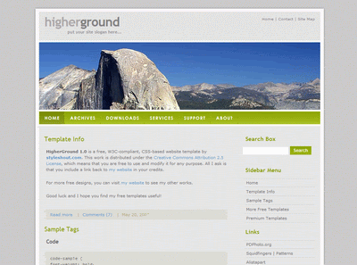 HigherGround - Free Website Template