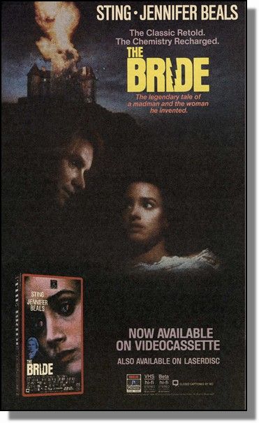 1986 Sting & Jennifer Beals The Bride Movie Promo Ad  