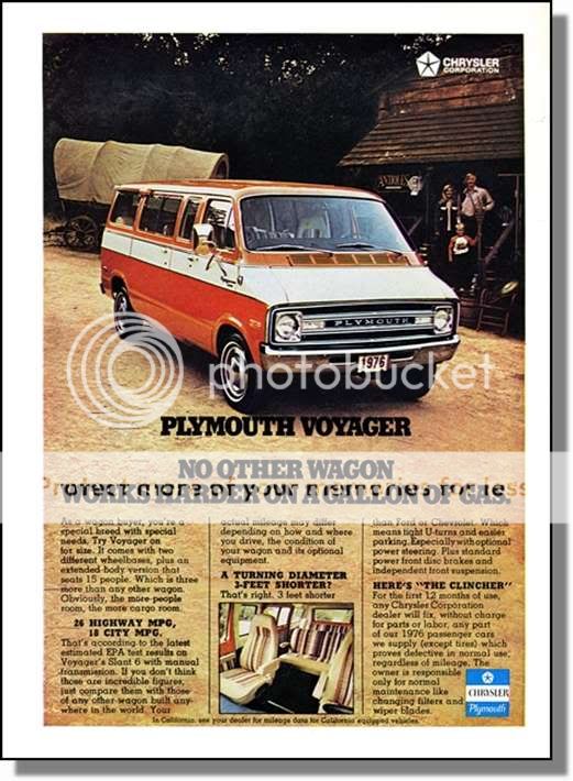 1976 Chrysler Plymouth Voyager Wagon Van Photo Ad  