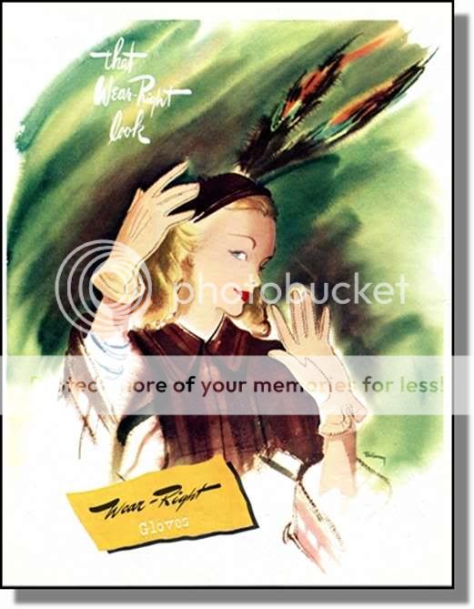 1946 Wear Right Gloves Colorful Fashion Print Ad
