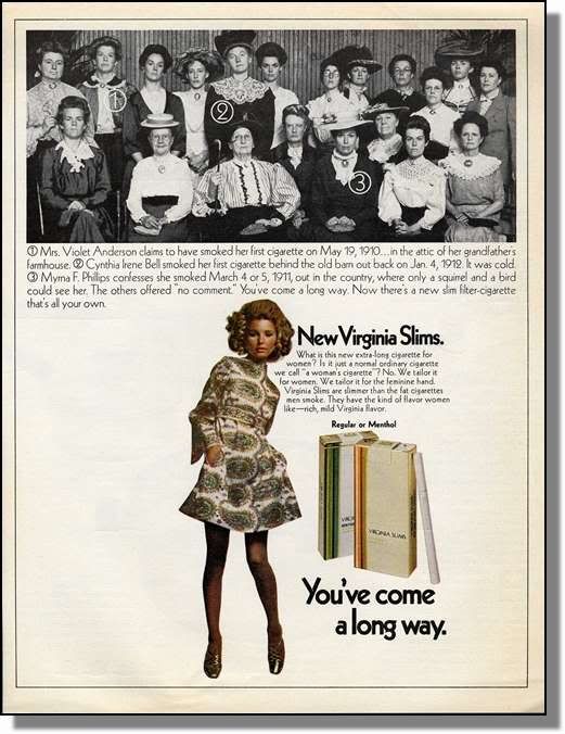 1968 Youve come a long way  Virginia Slims Print Ad  