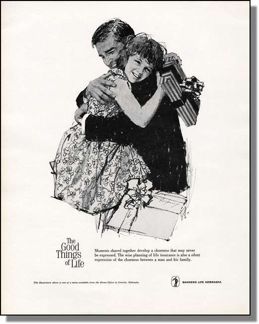 1964 Dad and Daughter Birthday   Bankers Insurance Ad  