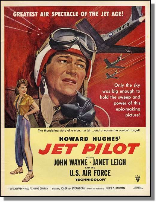 1957 John Wayne   Howard Huges Jet Pilot Movie Promo Ad  