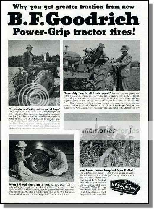1954 BF Goodrich Tractor Truck Tire Photo Ad